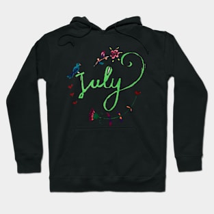 July typography Hoodie